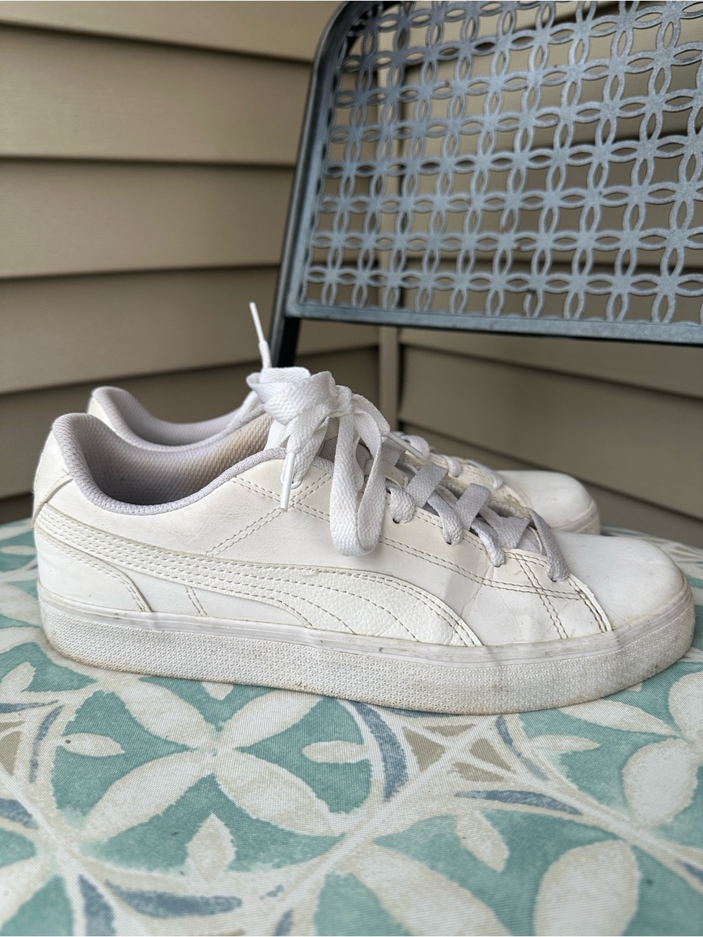 Puma Women's White Low-Top Leather Sneakers